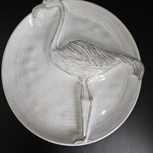 Pier 1 Imports 3D 3-Section 13" Melamine Flamingo Serving Tray Coastal Beach